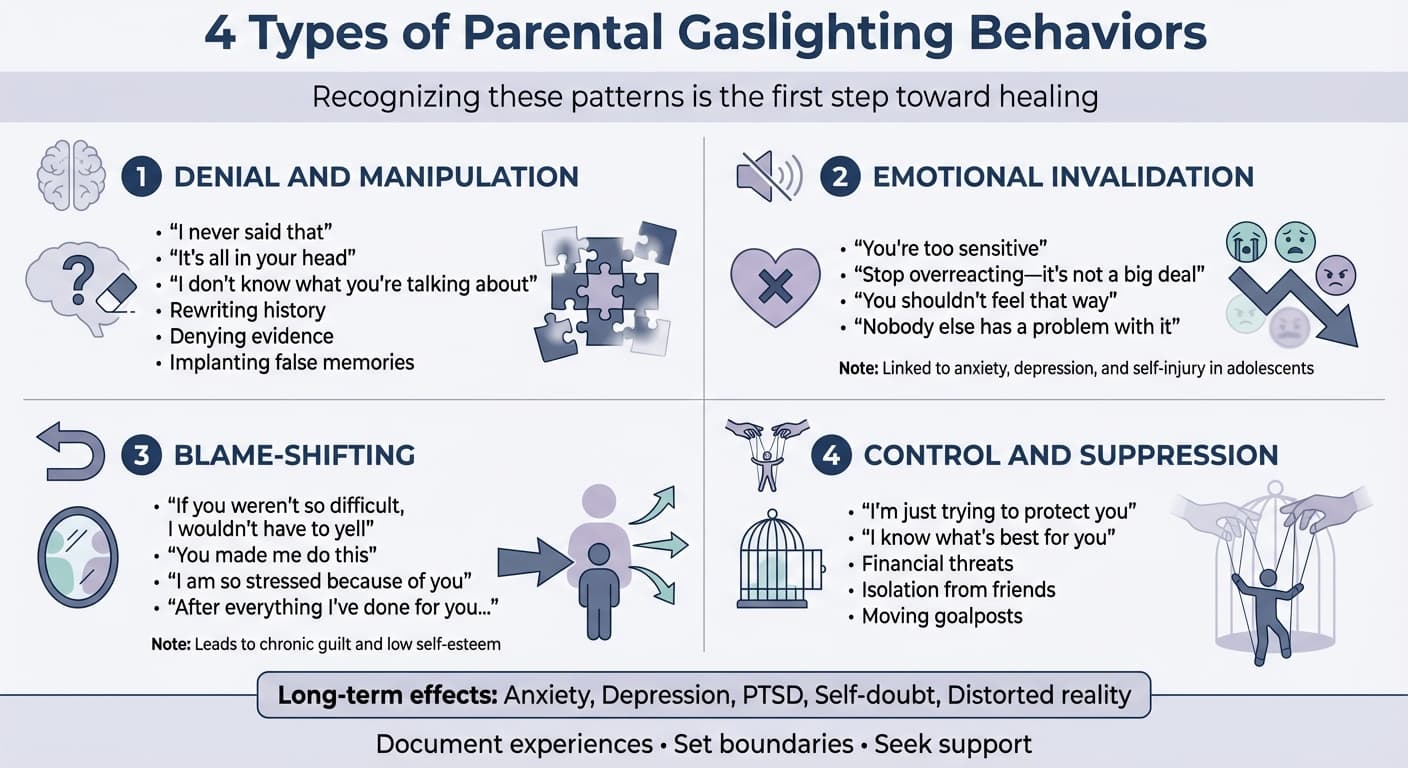4 Types of Parental Gaslighting Behaviors and Their Warning Signs
